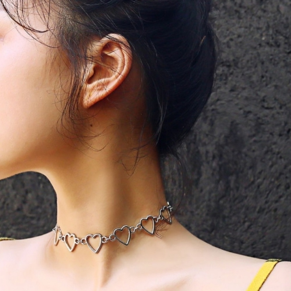 Stainless steel hearts choker - Picture 4 of 5
